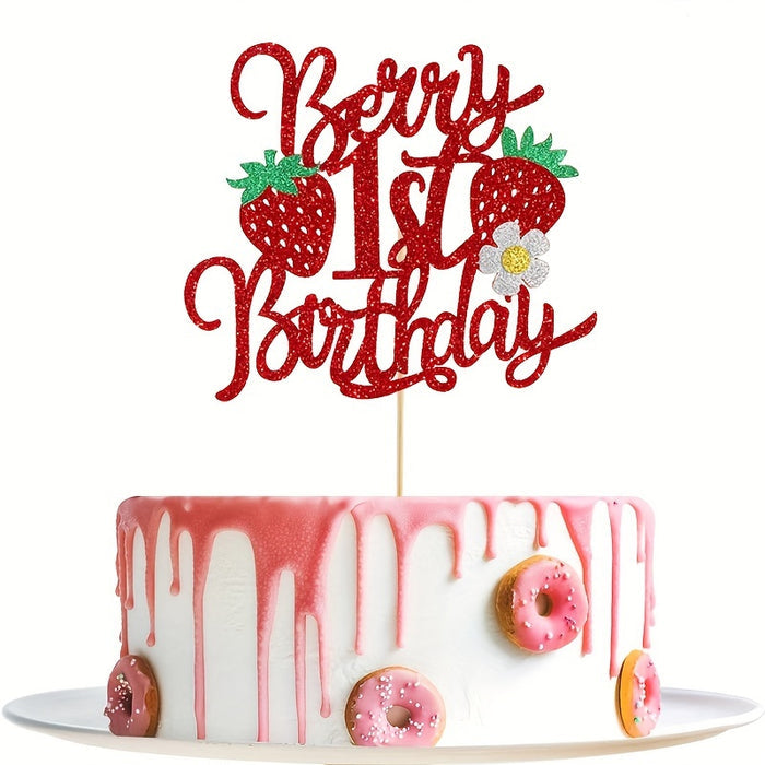1st Birthday Strawberry Cake Topper