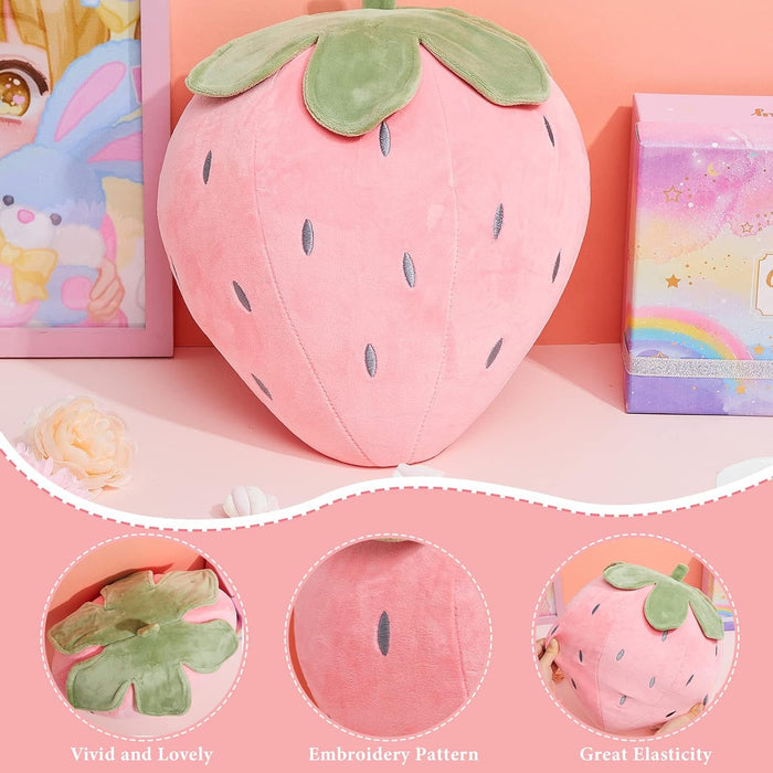 2 Pcs Strawberry Plush Pillows
