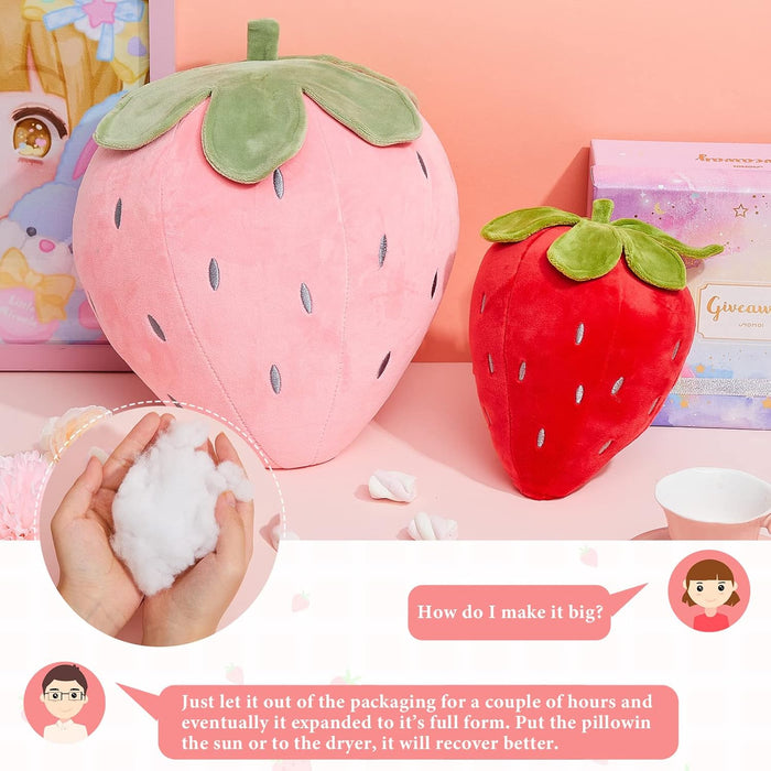 2 Pcs Strawberry Plush Pillows