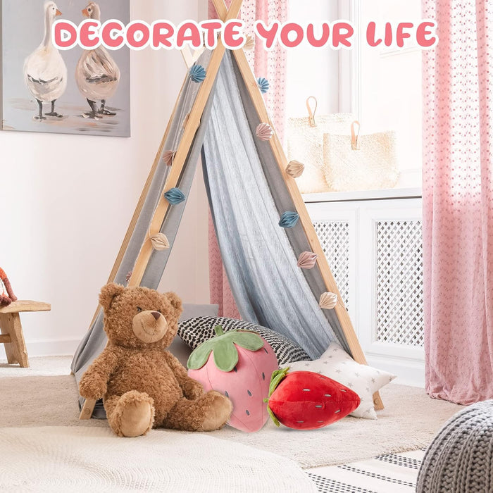 2 Pcs Strawberry Plush Pillows