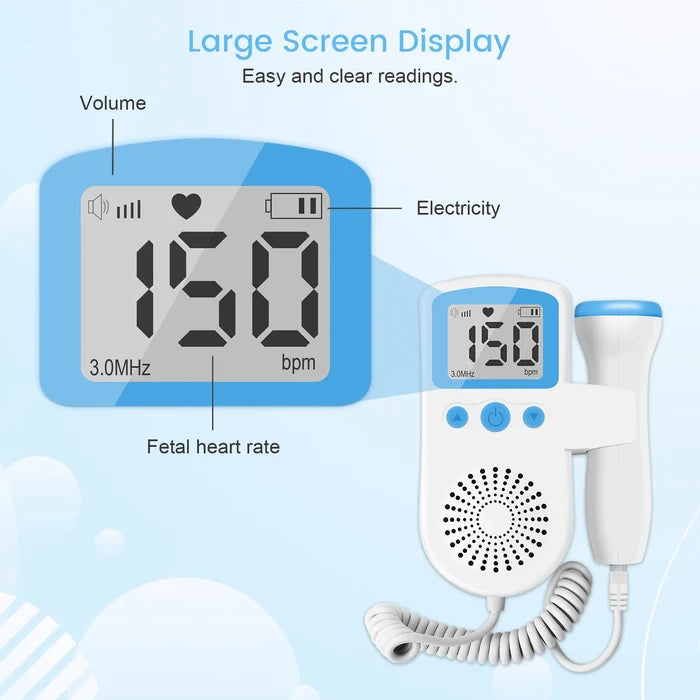 3MHz Ultrasonic Baby Heartbeat Monitor - Cozy Nursery