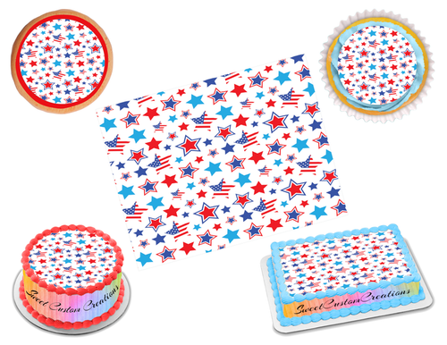 4th of July Edible Image Frosting Sheet #51 (70+ sizes)