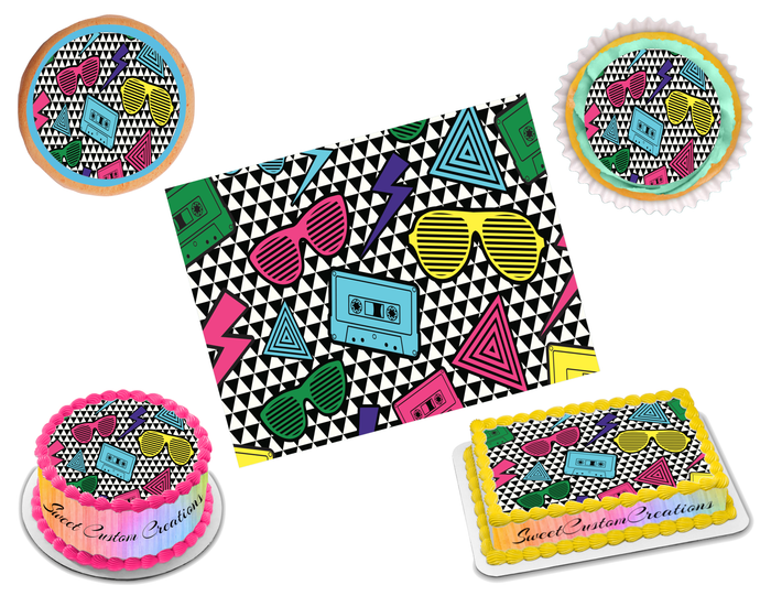80s Edible Image Frosting Sheet #3 Topper (70+ sizes)