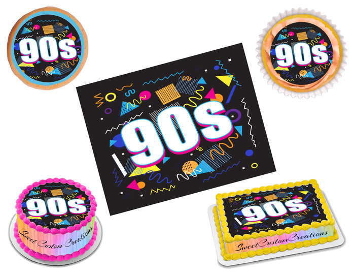 90s Edible Image Frosting Sheet #3 Topper (70+ sizes)