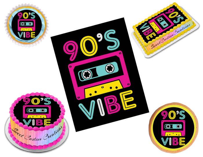 90s Vibe Edible Image Frosting Sheet #5 Topper (70+ sizes)