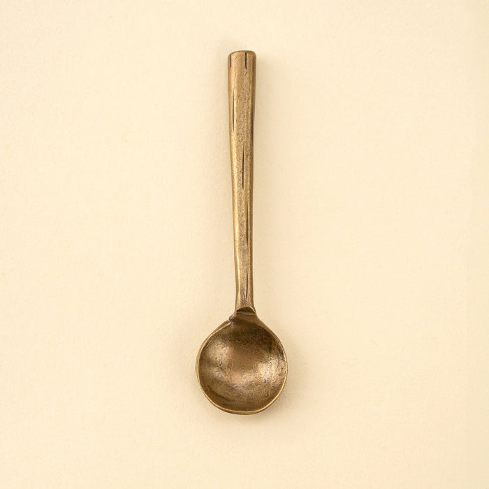 Aged Brass Salt Spoon