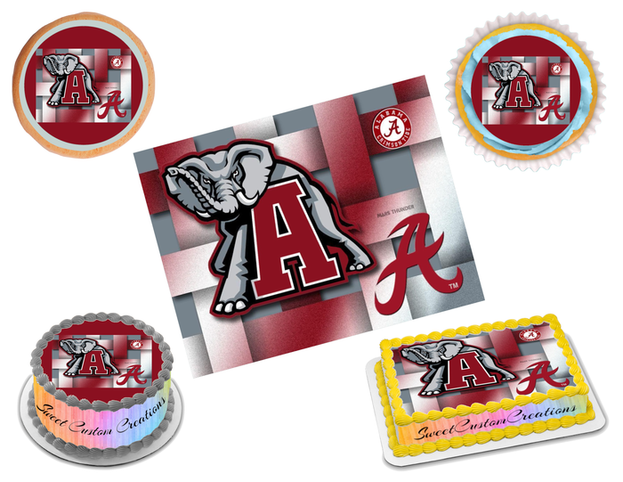 Alabama Crimson Tide Edible Image Frosting Sheet #1 Topper (70+ sizes)