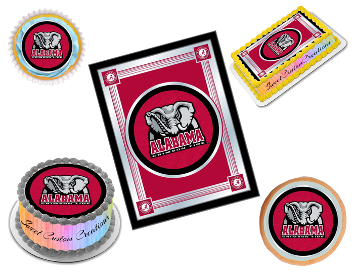 Alabama Crimson Tide Edible Image Frosting Sheet #2 Topper (70+ sizes)