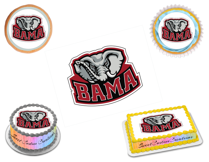 Alabama Crimson Tide Edible Image Frosting Sheet #3 Topper (70+ sizes)