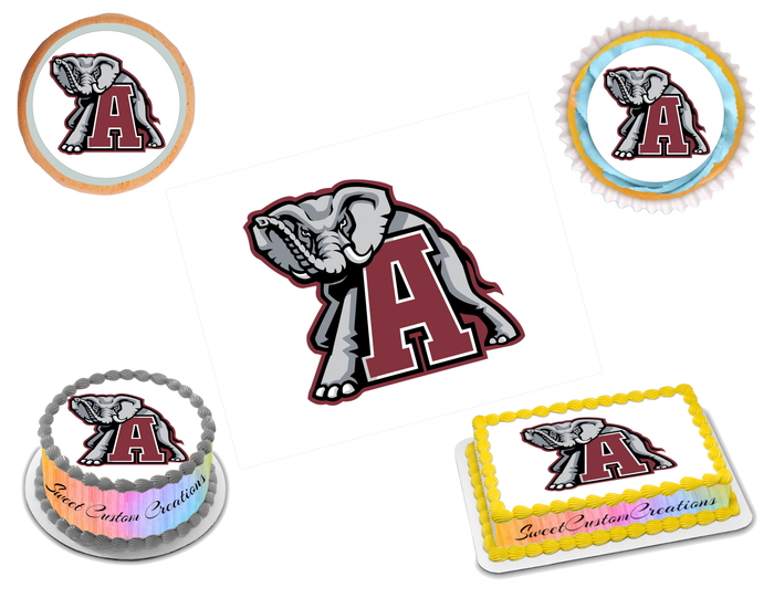 Alabama Crimson Tide Edible Image Frosting Sheet #7 Topper (70+ sizes)