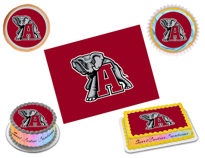 Alabama Crimson Tide Edible Image Frosting Sheet #9 Topper (70+ sizes)