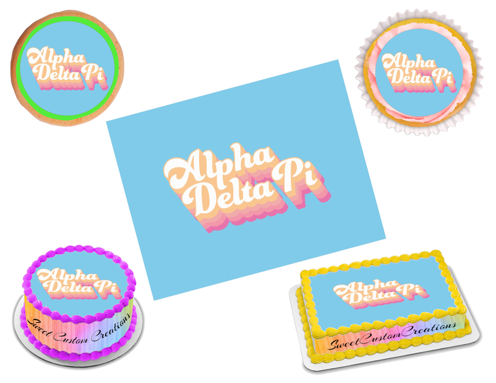 Alpha Delta Pi Edible Image Frosting Sheet #10 (70+ sizes)