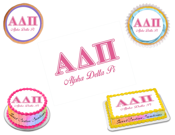 Alpha Delta Pi Edible Image Frosting Sheet #13 (70+ sizes)
