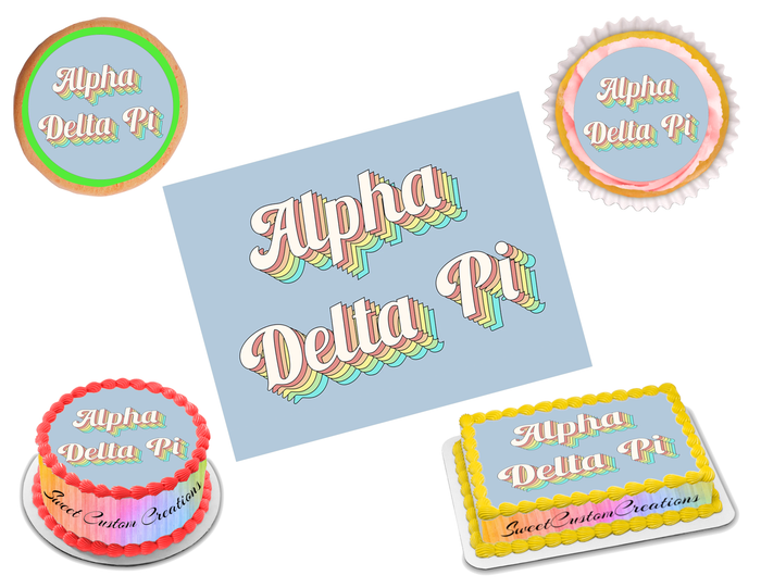 Alpha Delta Pi Edible Image Frosting Sheet #7 (70+ sizes)