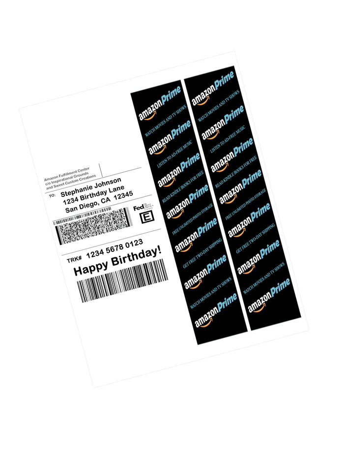 Amazon Prime FedEx Express Label Edible Image Frosting Sheet Sheet #1 (3 sizes)
