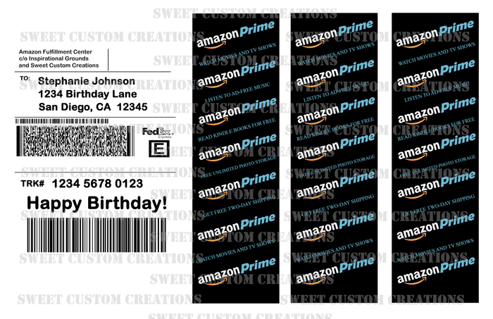 Amazon Prime FedEx Express Label Edible Image Frosting Sheet Sheet #1 (3 sizes)