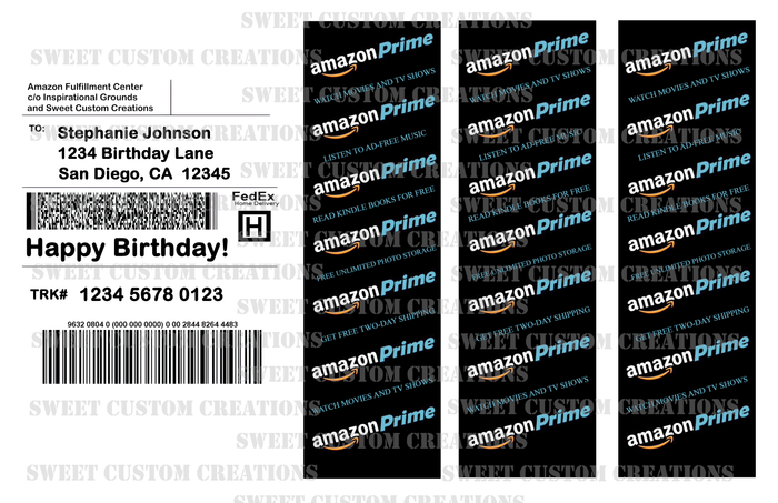 Amazon Prime FedEx Home Label Edible Image Frosting Sheet Sheet #2 (3 sizes)
