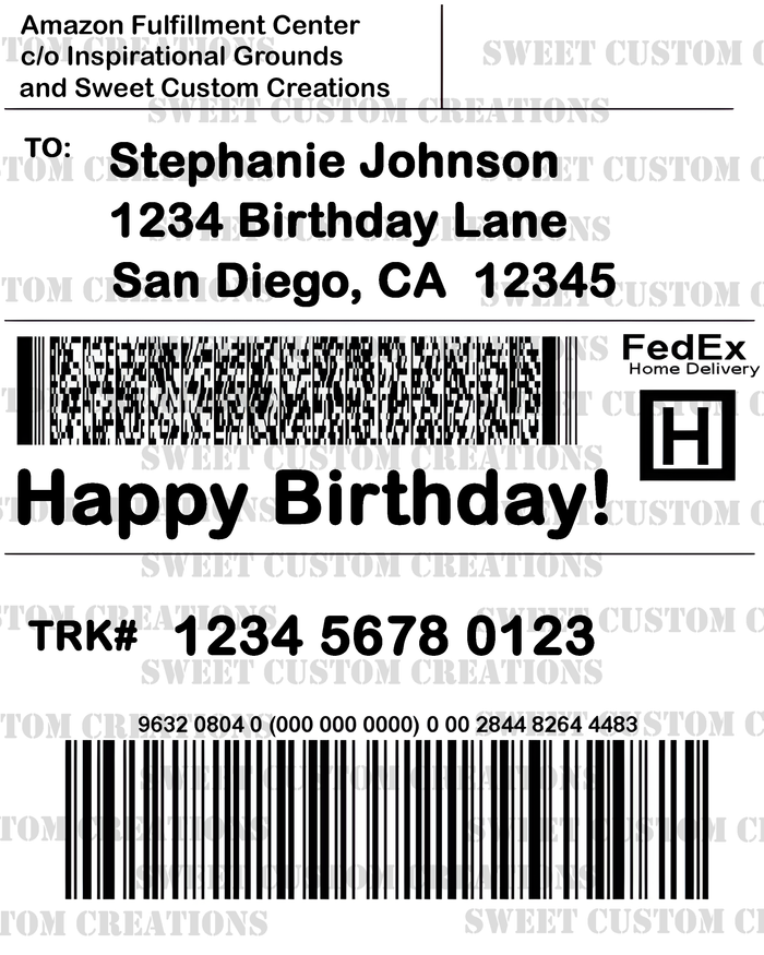Amazon Prime FedEx Home Label Edible Image Frosting Sheet Sheet #2 (3 sizes)