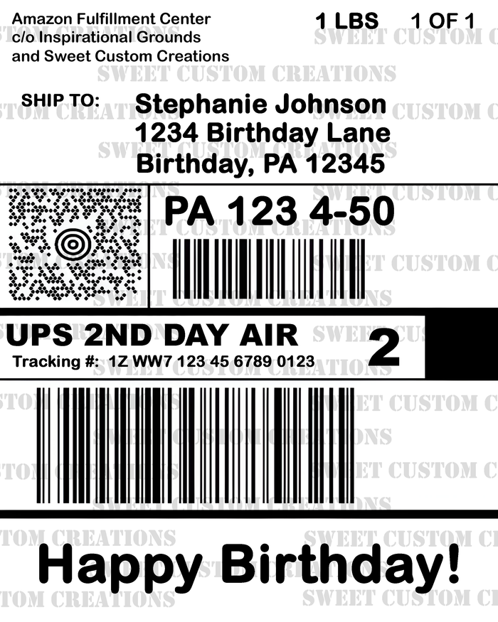 Amazon Prime UPS 2 Day Label Edible Image Frosting Sheet Cake (3 sizes)