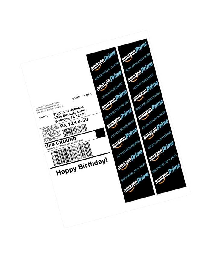 Amazon Prime UPS Ground Label Edible Image Frosting Sheet Cake (3 sizes)