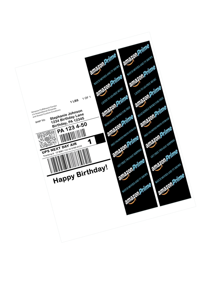 Amazon Prime UPS Next Day Label Edible Image Frosting Sheet Cake (3 sizes)