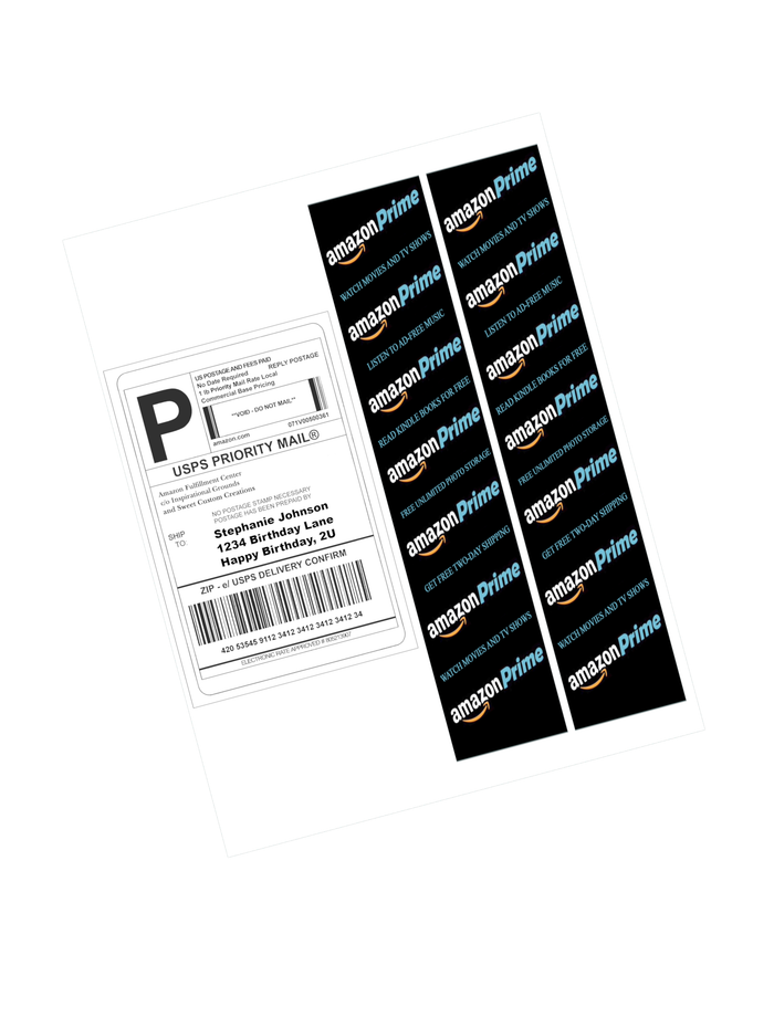 Amazon Prime USPS Priority Label Edible Image Frosting Sheet Cake (3 sizes)