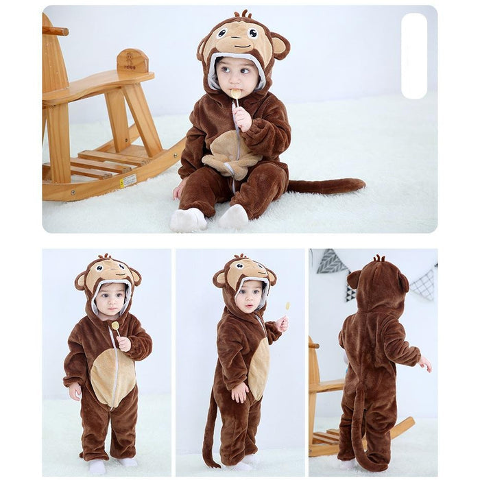 Animal Baby Winter Hooded Jumpsuit