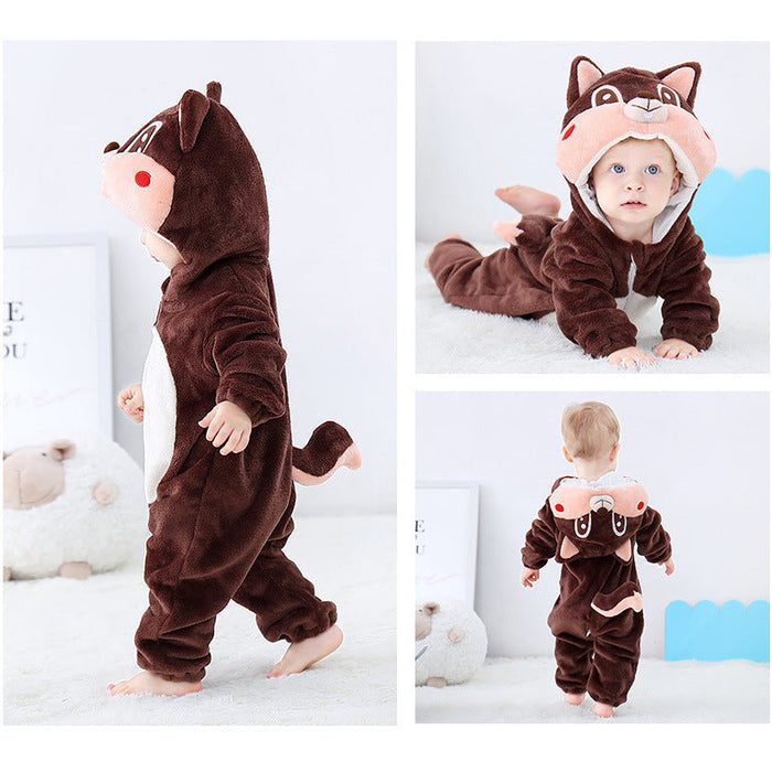 Animal Baby Winter Hooded Jumpsuit
