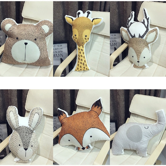 Cartoon Animals Cushion - Cozy Nursery