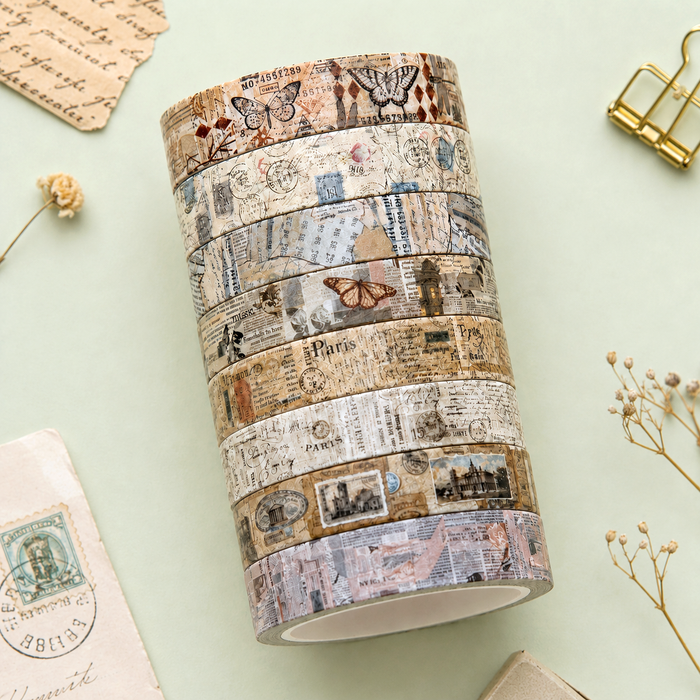 Antique Pages Washi Tape Set