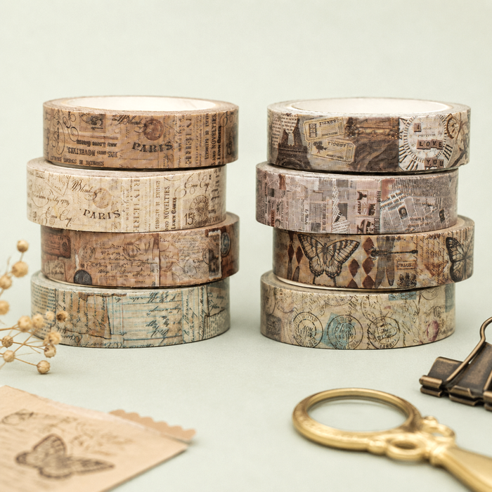 Antique Pages Washi Tape Set