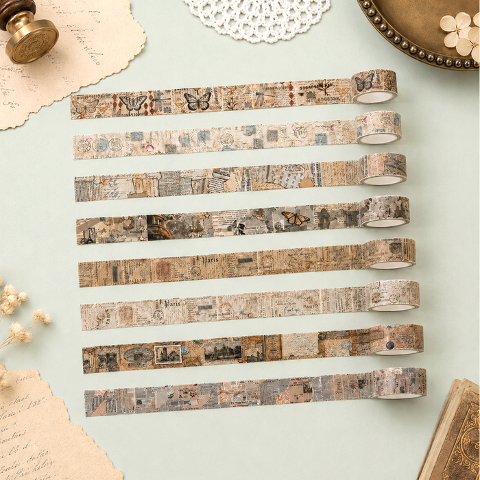 Antique Pages Washi Tape Set