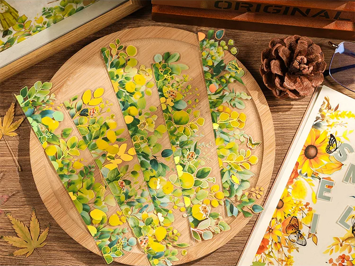 Autumn Leaves Long Strip Stickers - 6 Foil Strips