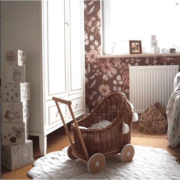 Autumn Meadow Brown Wallpaper - Cozy Nursery