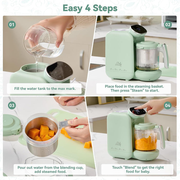 Baby Food Maker, 5 in 1 Baby Food Processor with Steaming Basket