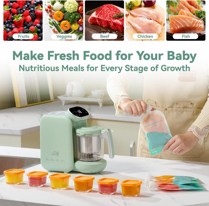 Baby Food Maker, 5 in 1 Baby Food Processor with Steaming Basket