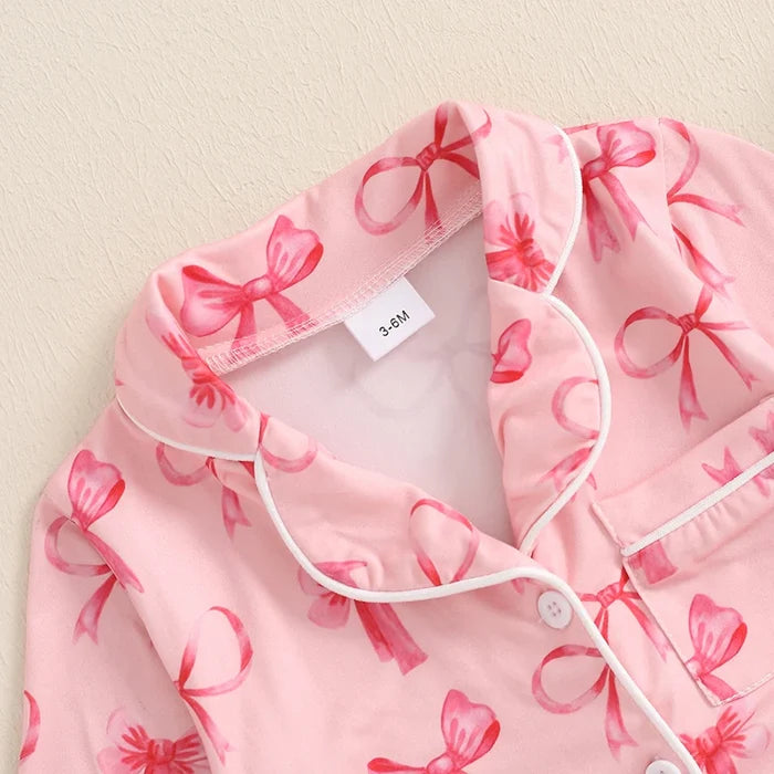 Baby Girl Strawberry & Bow Pyjamas - Cozy Nursery
