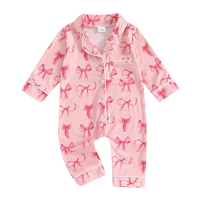 Baby Girl Strawberry & Bow Pyjamas - Cozy Nursery