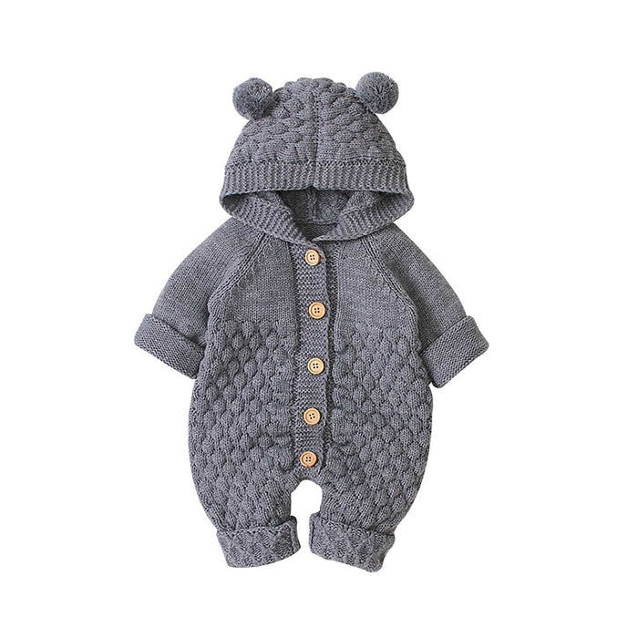 Baby Cotton Romper With Ears - Cozy Nursery