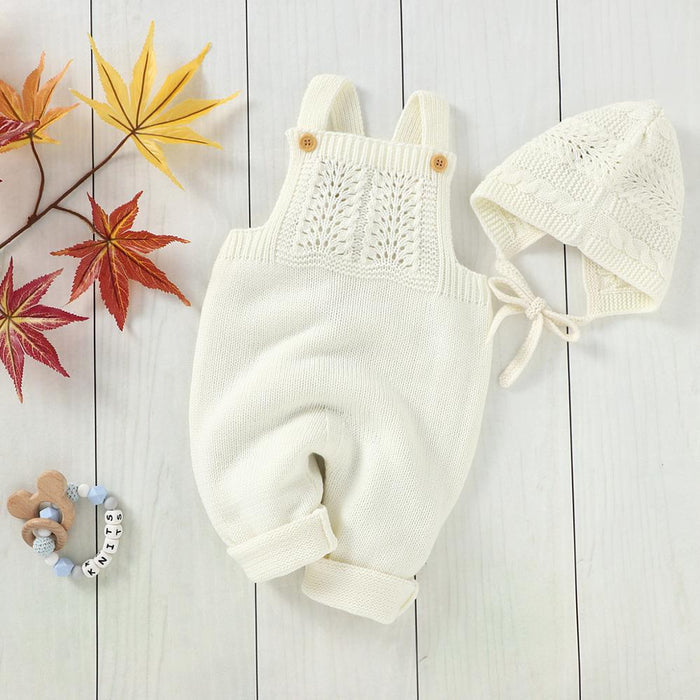 Baby Sleeveless Jumpsuit with Hat