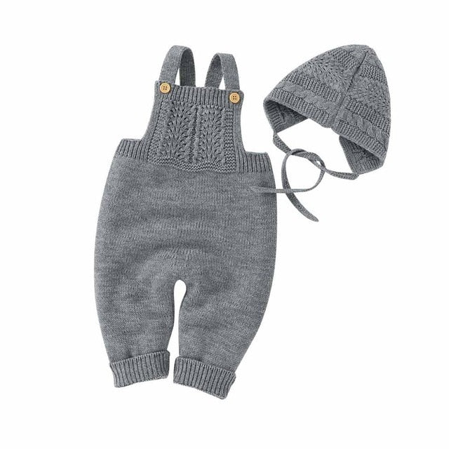 Baby Sleeveless Jumpsuit with Hat