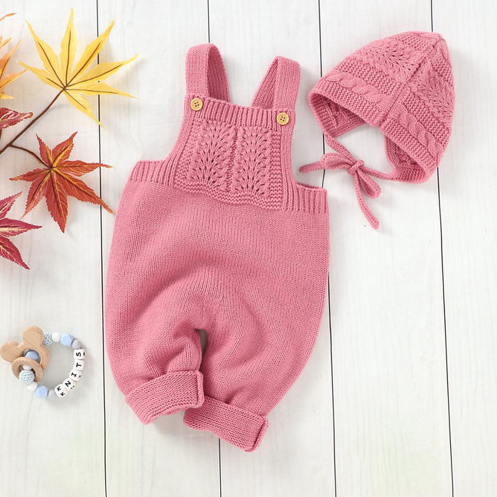 Baby Sleeveless Jumpsuit with Hat