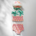 Baby Swimsuit Two Piece with Floral Hat