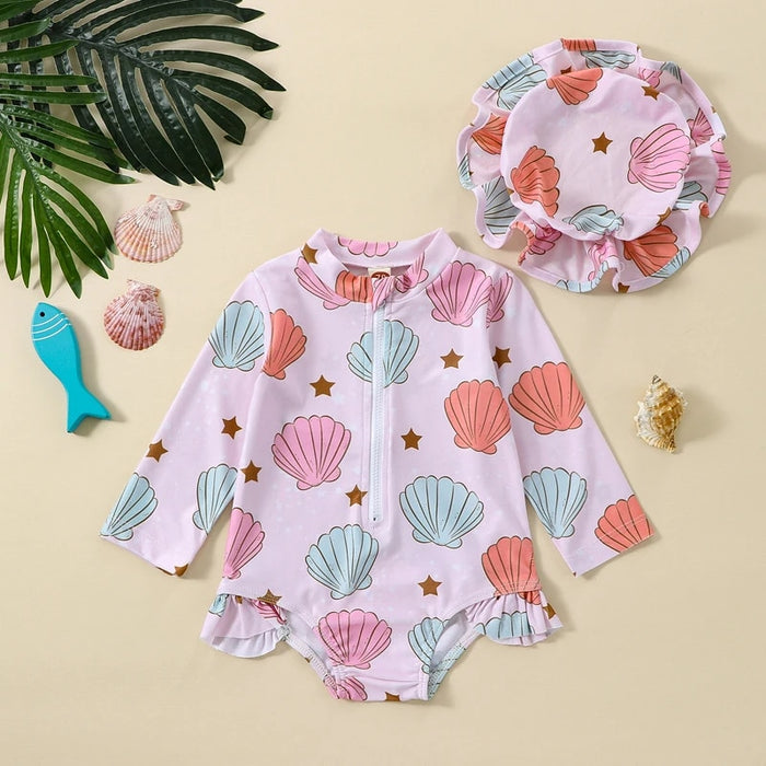 Baby Swimwear Rash Guard Floral Set - Cozy Nursery