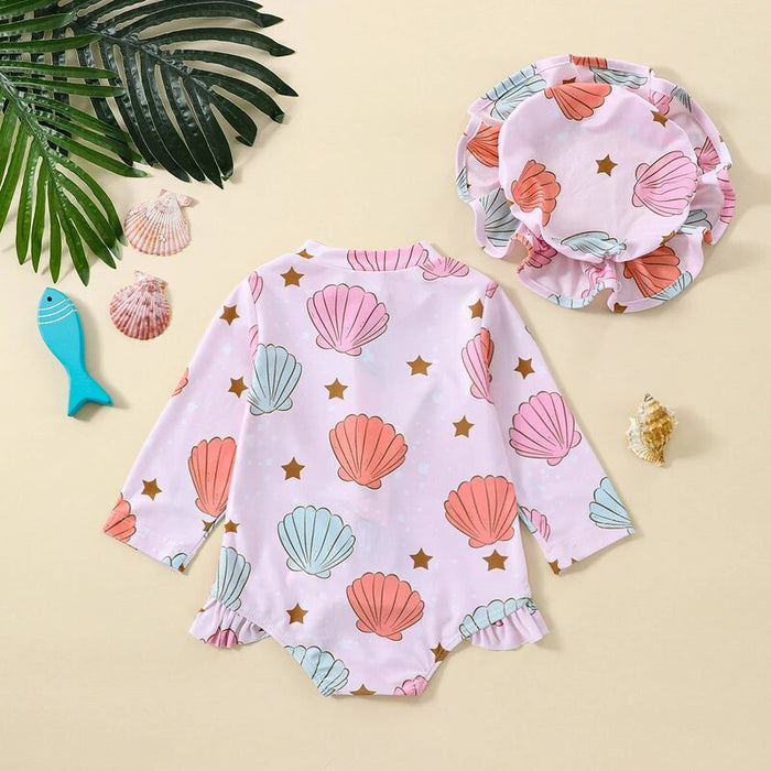 Baby Swimwear Rash Guard Floral Set - Cozy Nursery