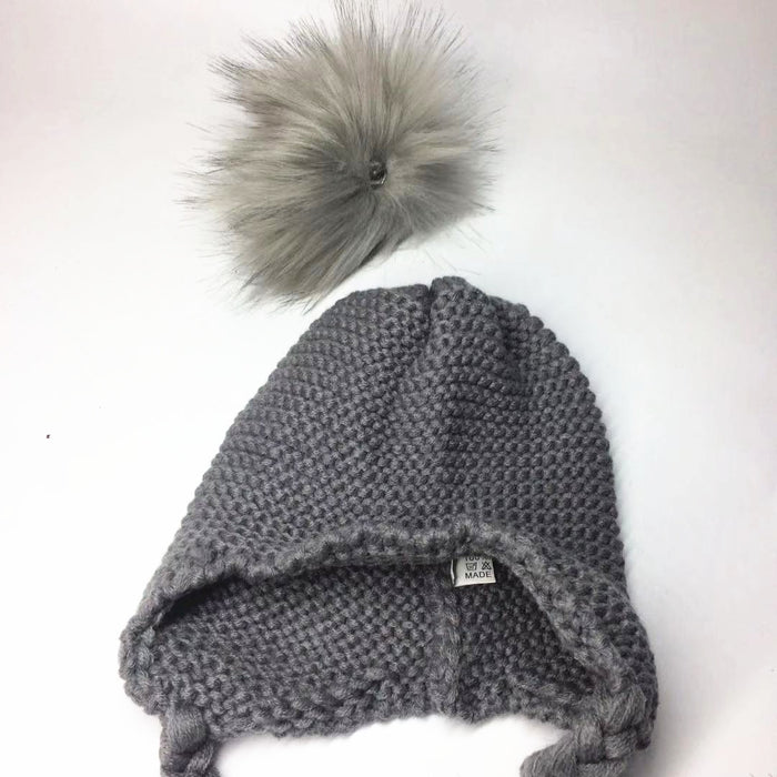 Baby Warm Knit Pompom Beanie - Cozy Nursery