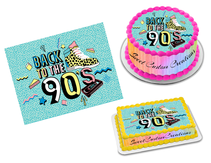 Back to the 90s Edible Image Frosting Sheet #7 Topper (70+ sizes)