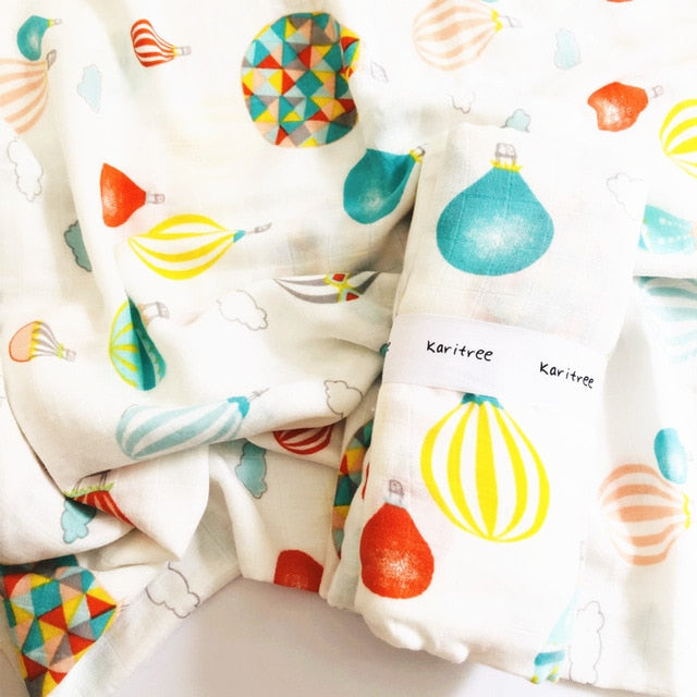 Balloons Baby Swaddle 120x120 - Cozy Nursery