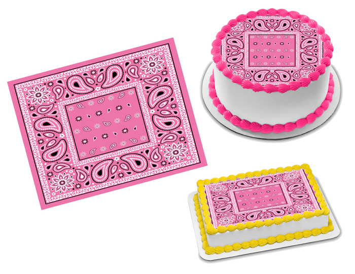 Bandana Pink Edible Image Frosting Sheet #3 Topper (70+ sizes)