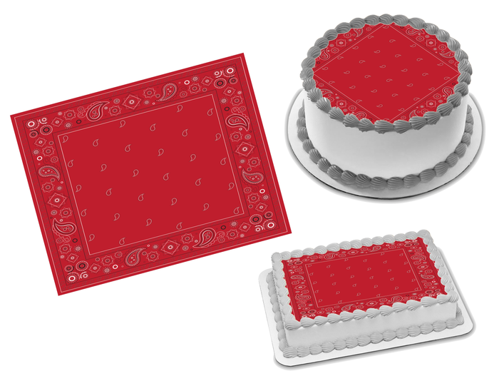 Bandana Red Edible Image Frosting Sheet #35 Topper (70+ sizes)